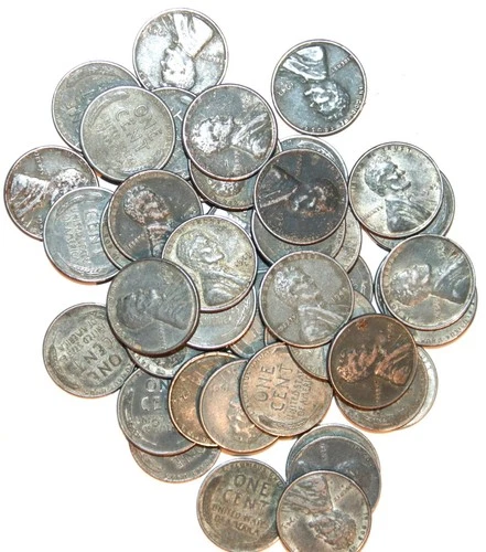 Fifty Lincoln Steel Wheat Cents - (25)1943D (25)1943P - XF - #6109D