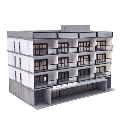 Outland Models Innenstadt 4-stöckiges Apartment (Weiß) stapelbar 1:87 Spur H0