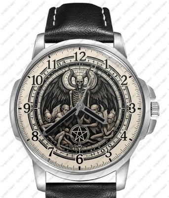 Azazel Gothic Engel Teufel Kunst stilvolle Lederband Geschenk Armbanduhr