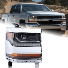 Chrome HID/Xenon LED DRL Projector Headlight Assembly Compatible with 2016-20...