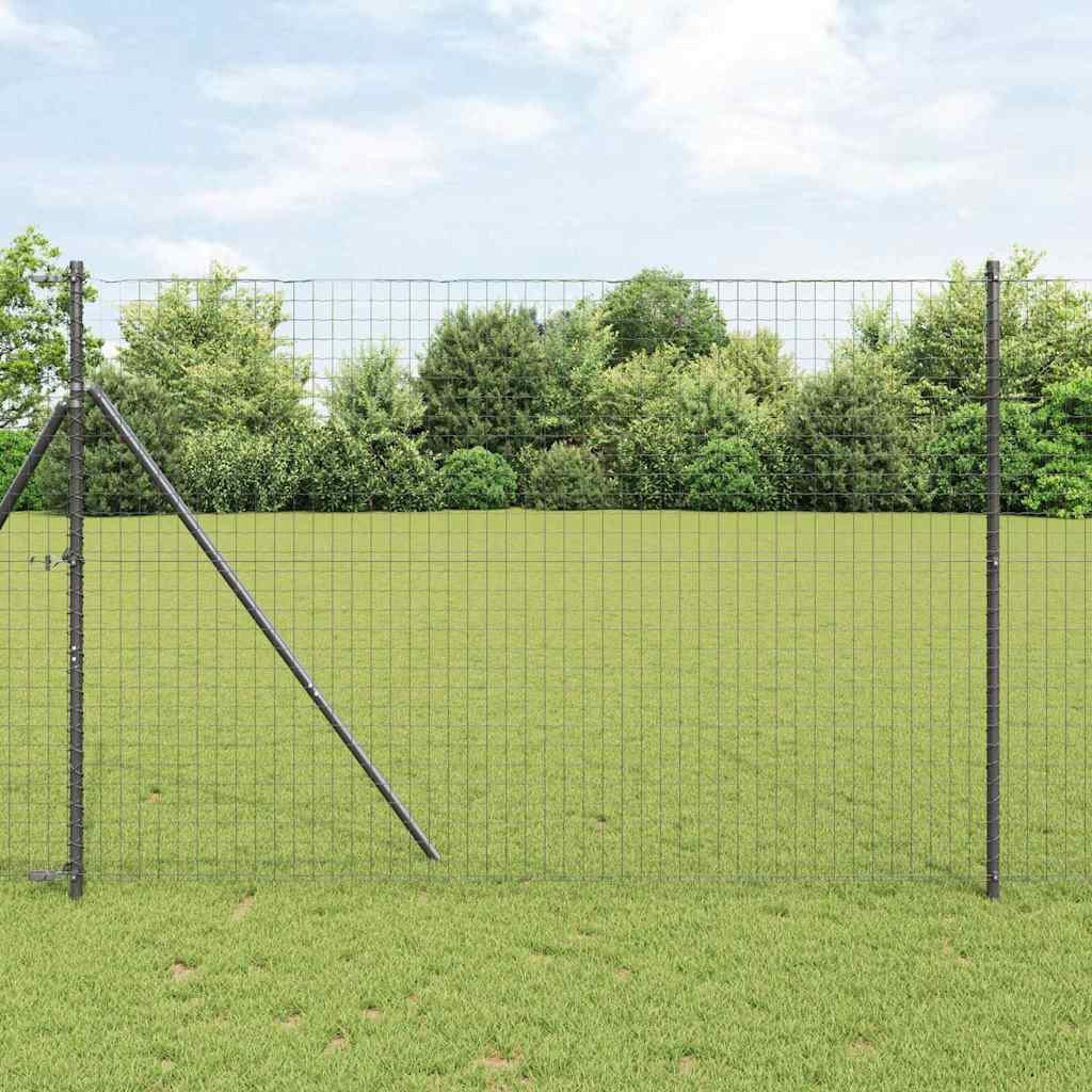 Recinzione Grigio 1.6m x 10m PVC Ferro | Rete per Cani e Giardino