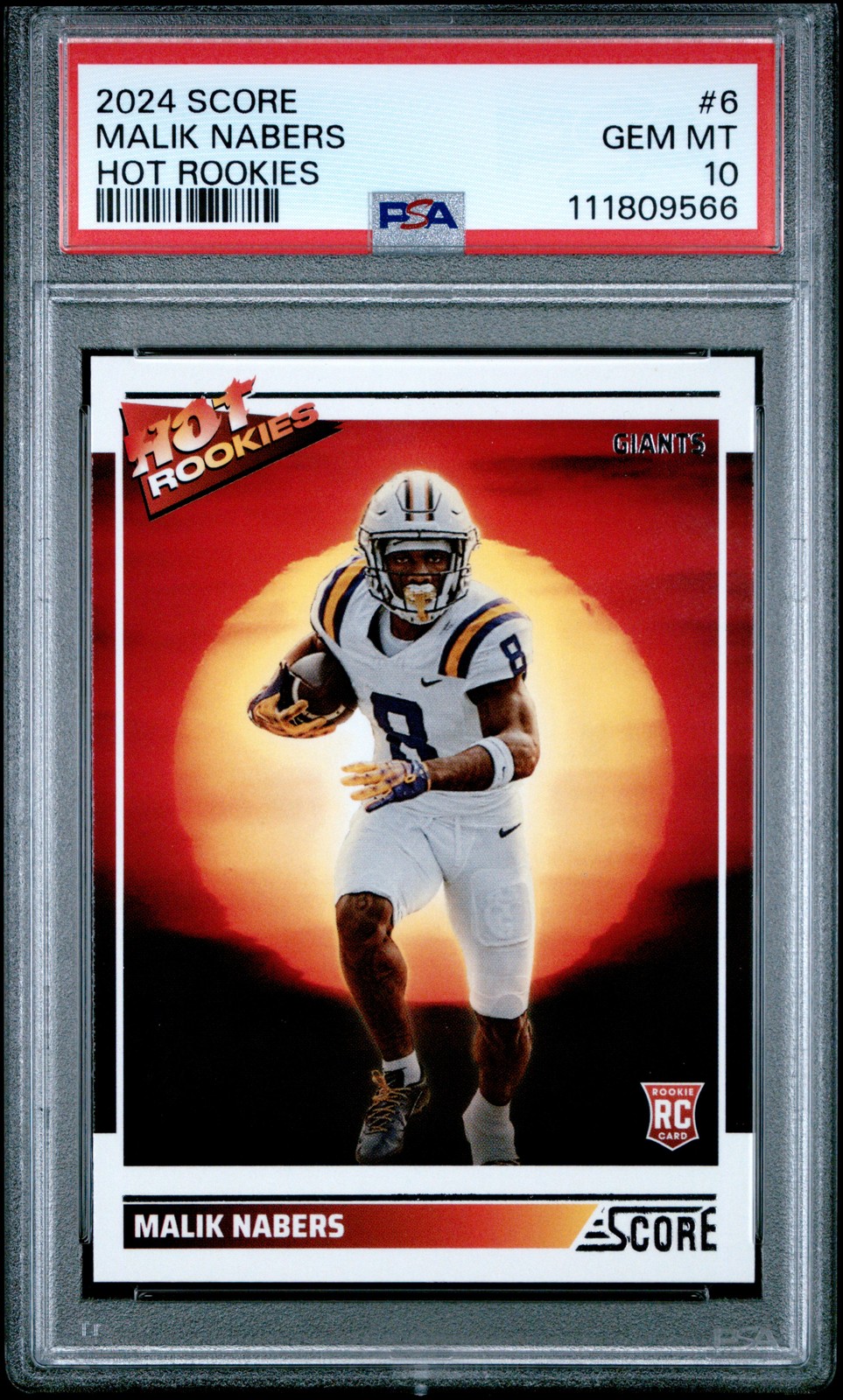 2024 PANINI SCORE HOT ROOKIES #6 MALIK NABERS PSA 10
