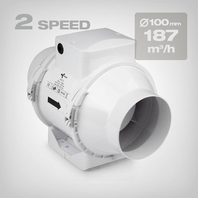 Ventilution Mixed InLine 145/187 m³/h, 100 mm Vents TT Rohrlüfter Rohrventilator