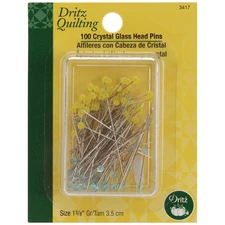 Dritz 3417  Quilting Crystal Glass Head Pins-Size 22 100/Pkg