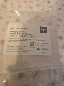 Medline Medigrip Tubular Bandages, Size F, 4"W (10 cm} for Large Knees or Thighs