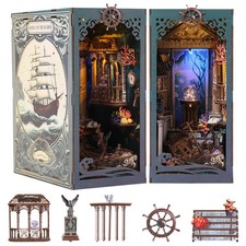 DIY Station Book Nook Kit with Infinity Effect - 3D Wooden Puzzle Bookshelf I...
