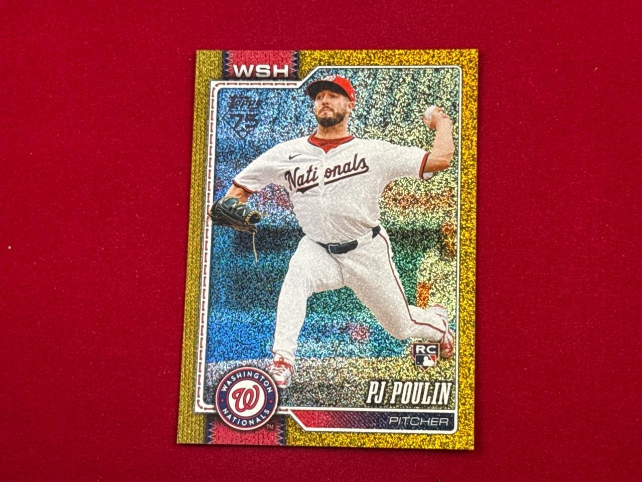 2026 TOPPS SERIES 2 TWO PJ POULIN #405 ROOKIE GOLD SANDGLITTER 6/50 NATIONALS RC