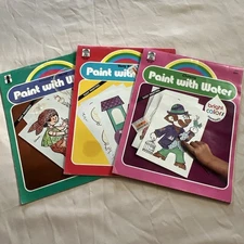 Vintage Paint With Water Coloring Book Activity Booklet Whitman 1970s Lot Of 3