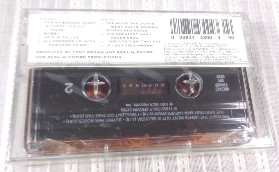 Reba McEntire - For My Broken Heart 1991 Cassette MCA BRAND NEW! - Image 2 of 3