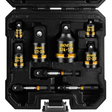 BOEN 9 Pcs Impact Socket Adapter & Reducer Set, 1/4" & 3/8" & 1/2" &3/4" Drive