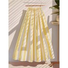 Fashion Women Clothing Temperament Patchwork Striped Elastic Waist A-line Skirt
