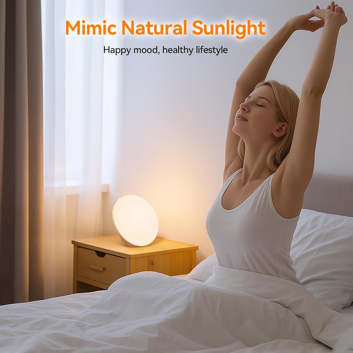 Light Therapy Lamp with 10000 Lux Sun Light & 670nm Red Night