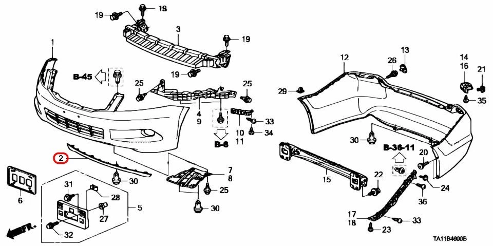 Honda OEM Front Stoßstange Spoiler Lippe 71110-TA0-A00 für 2008-2012 Accord - Bild 3 von 4
