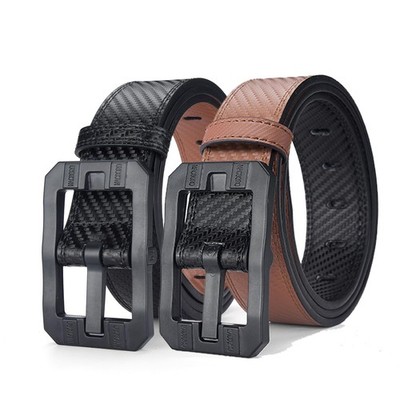 Big Buckle Reversible Leather Belt | TSA Approved, Hypoallergenic