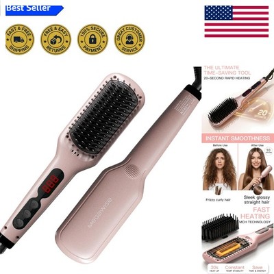 Fast-Heating Ceramic Ionic Brush - Salon-Quality at Home with Safety Tech