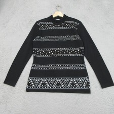 Vintage Outlander Sweater Womens Medium Studded Turtleneck Pullover Wool Blend