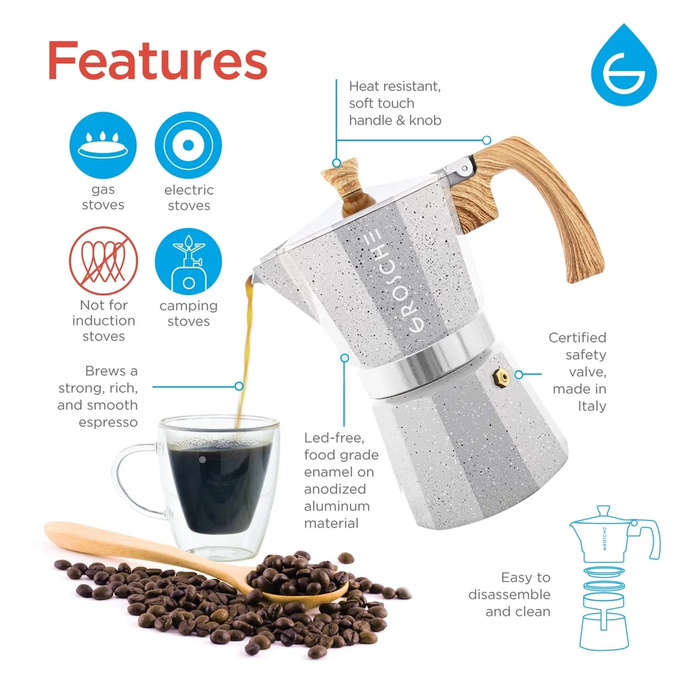 Olla Milano Moka, cafetera espresso de estufa, cafetera Greca, café de estufa... Foto 3 de 4