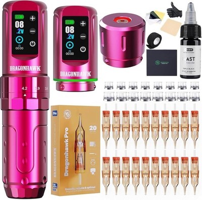 Dragonhawk L3 Tattoo Maschine Set Kabellos 7 Strokes 2000mah Akku