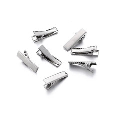 20/50Pcs 30/40/45/55/75/100Mm Flat Metal Single Prong Alligator Hairpin Clip Bas