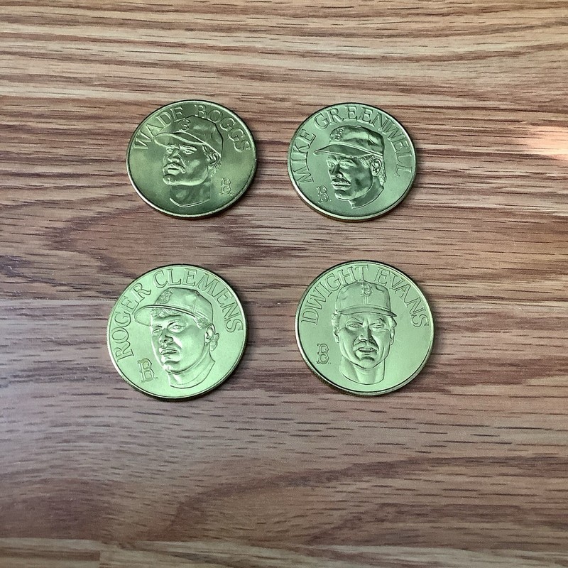 1990 Bandai SportsStars MLB Coins. Boston Red Sox Set Of 4. Dwight Evans