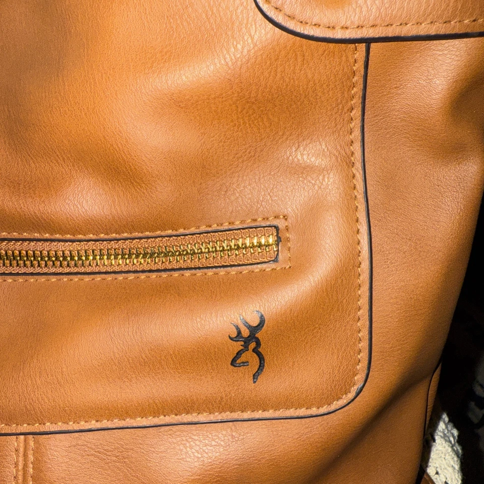 Browning Catrina Ladies Faux Brown Leather Concealed Carry Crossbody Purse - Image 3 of 4