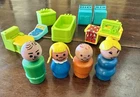 Vintage 1970s Little People Utility Set #725 Complete w/all-wood Figures
