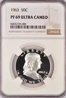1963 Franklin Half Dollar Proof NGC PF 69 ULTRA CAMEO PR69DCAM Top Pop Coin 50C
