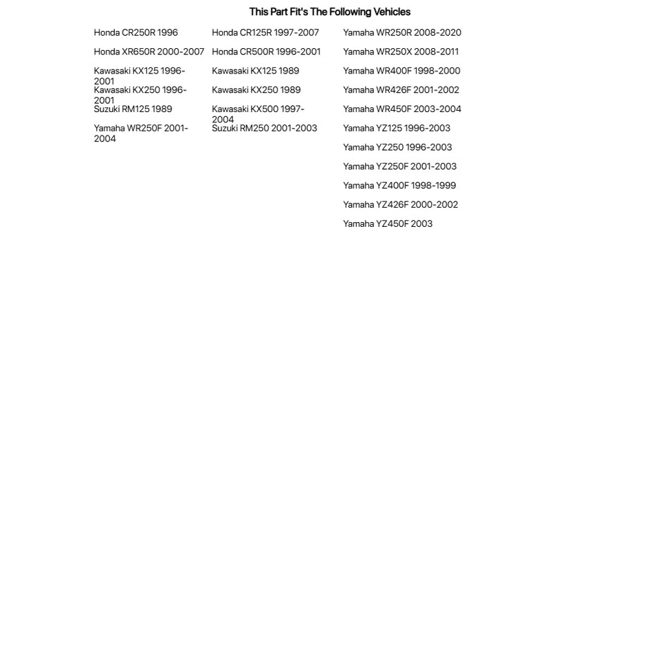 Tusk Fork Seals For HONDA CR500R 1996-2001 Foto 2 de 4