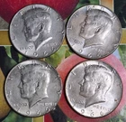 1966 40% Silver Kennedy Halves -- 4 coins