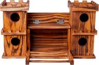 MIXUMON Castle-Style 4 Room Wooden Birdhouse with Large Center Feeder, Outdoor — photo 8