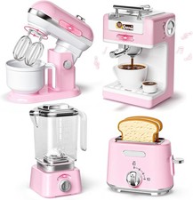 Kinder Küchengeräte Set mit Kaffeemaschine Mixer Toaster Rührgerät, Zubehör Spie