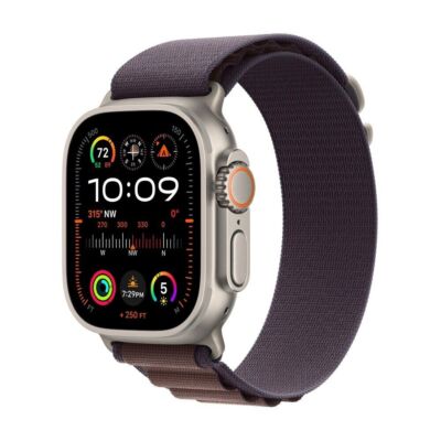 Apple Watch Ultra 2 49mm Titangehäuse mit Alpine Loop - Indigo, Mittel (GPS +...