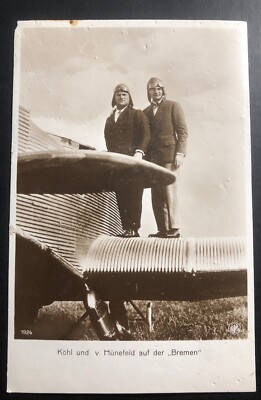 Mint Koln Germany RPPC Real Picture Postcard Early Aviation Hermann Köhl Pilot
