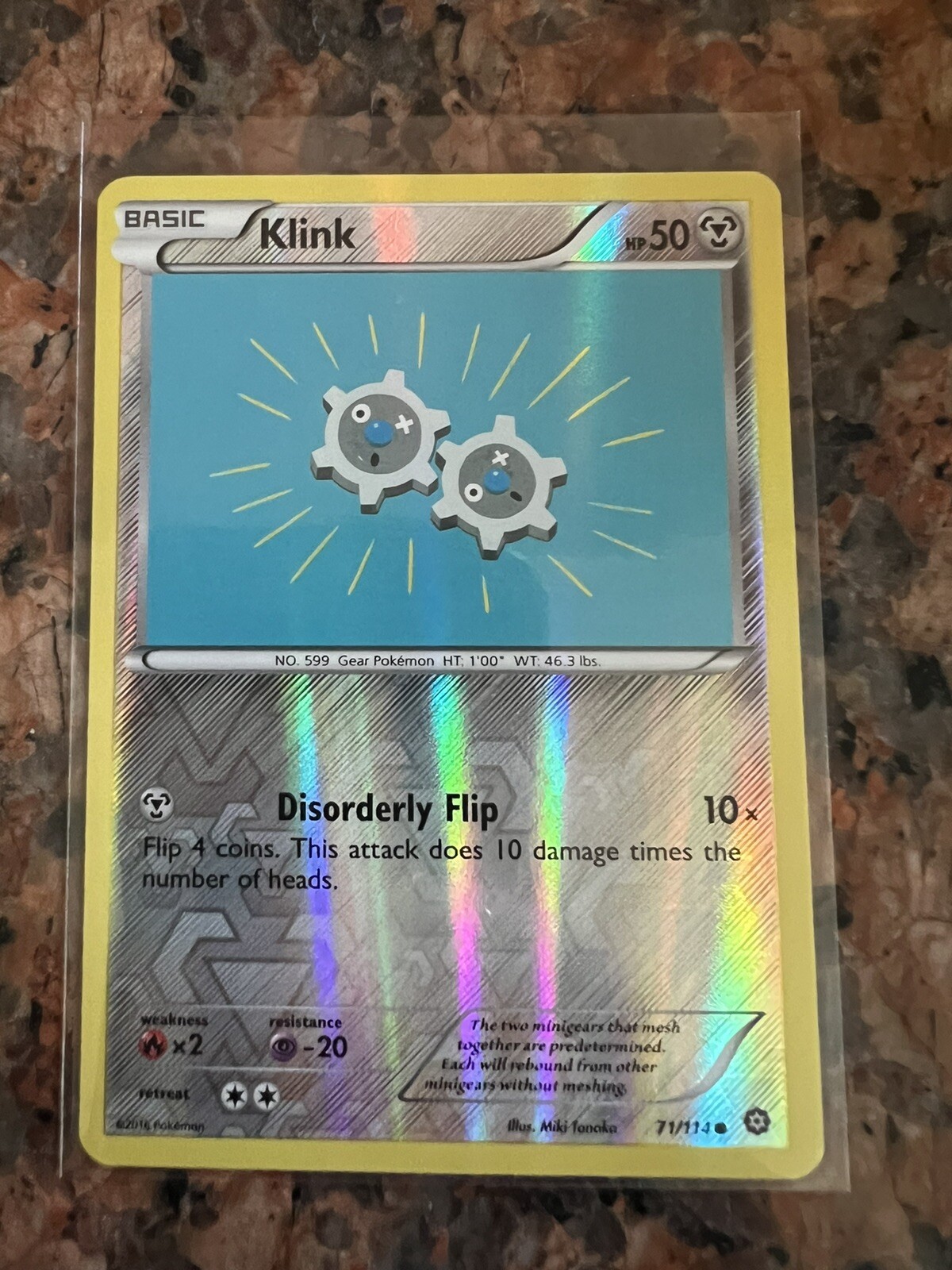 Pokemon KLINK 71/114 - XY Steam Siege - Rev Holo - MINT