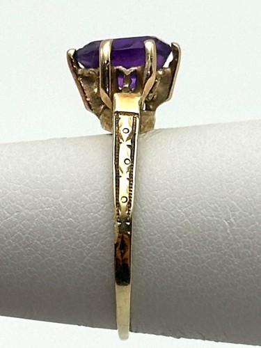 Vintage 14k Gold Ring set with pear shaped Amethyst   Size: 5.75 - Picture 3 of 11