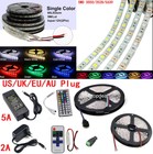5M 300 LED Strip Light SMD 3528 5050 5630 RGB/White Flexible+Remote+Power Supply