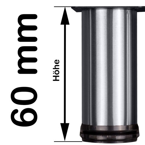 4 Möbelfüße EDELSTAHL Möbelfuß Ø50mm Sockelfuß Sockelfüße verstellbar Möbel Füße - Bild 7 von 16