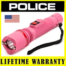 POLICE Stun Gun 305 Rechargeable With LED Flashlight Pink
