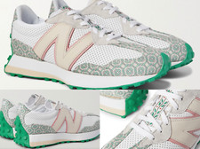 New Balance + Casablanca 327 suede-trimmed leather sneakers shoes 347 44