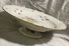Early Antique Signed Meissen Footed Porcelain Dish w/ Make-Do Repair