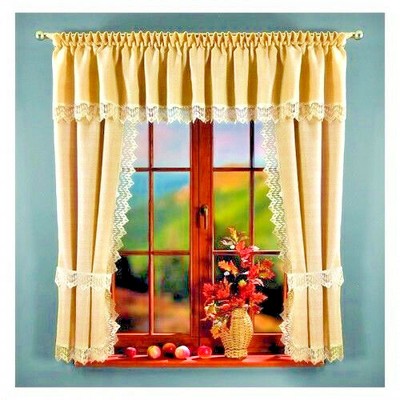 Curtains Lainen Colour Kitchen Ready Made Windows Decor Coffee