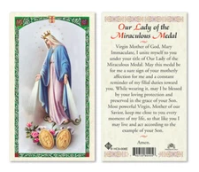 Laminated Mary Our Lady of the Miraculous Medal Holy Prayer Card Catholic