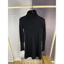 Christian Lacroix wool fitted black classic midi dress