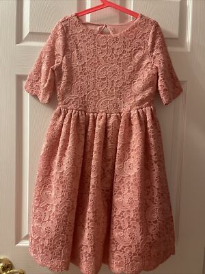 NWT Janie and jack girls Pink short Sleeve Lace dress, size 10 | eBay