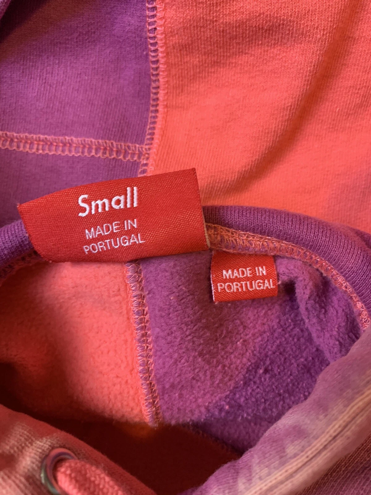 Felpa con cappuccio Supreme Patchwork corallo brillante piccola