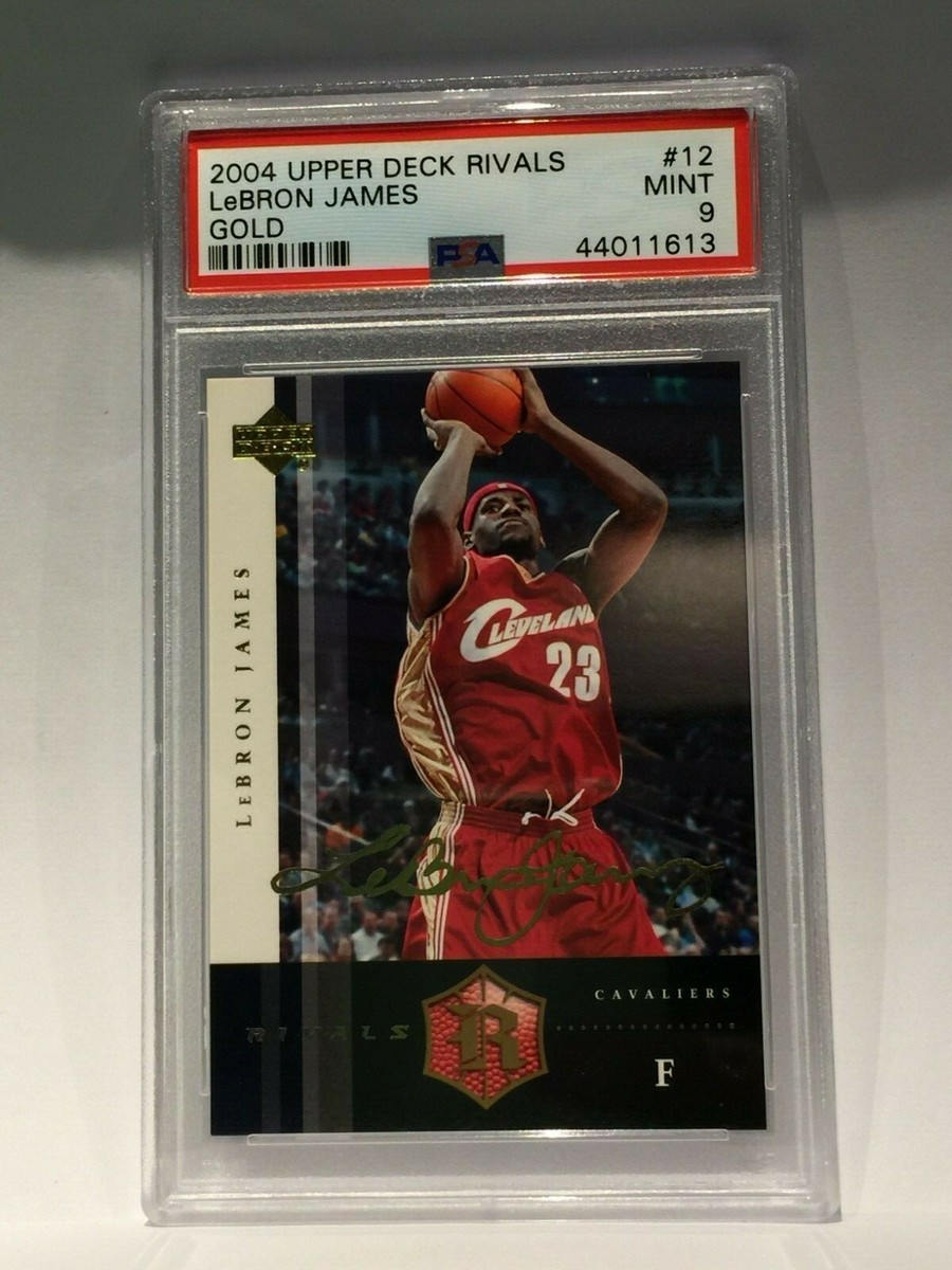 Gold SIGNATURE 2004 Upper Deck Rivals #12 LeBron James PSA 9 MINT