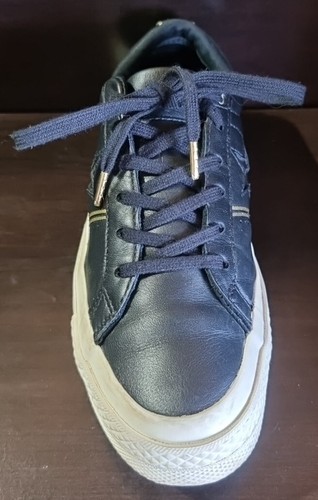CONVERSE ONE STAR Ox Black Leather /Gold Egret UNISEX Men sz 8/Women sz 6 MINT - Picture 11 of 15