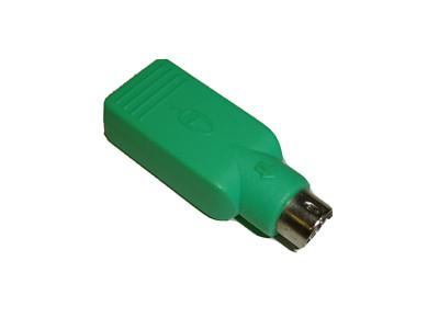 Maus Adapter PS2 DIN 6-Pol. Mini DIN Stecker auf USB Buchse (grün)