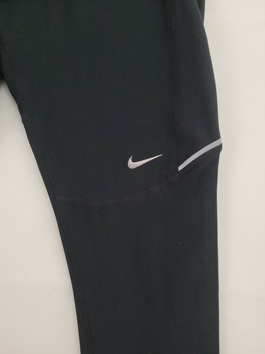 Nike Running XS Women's Dri-Fit Capri Leggings Black Athletic Pants w Zip Pocket - Picture 4 of 12