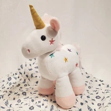 Manhattan Toy Plush Unicorn Pink White Gold with Stars Stuffed Animal Toy 9"
